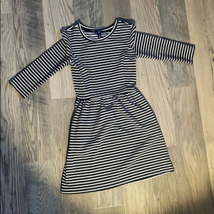 Gap‎ striped mini dress black and white women's XS